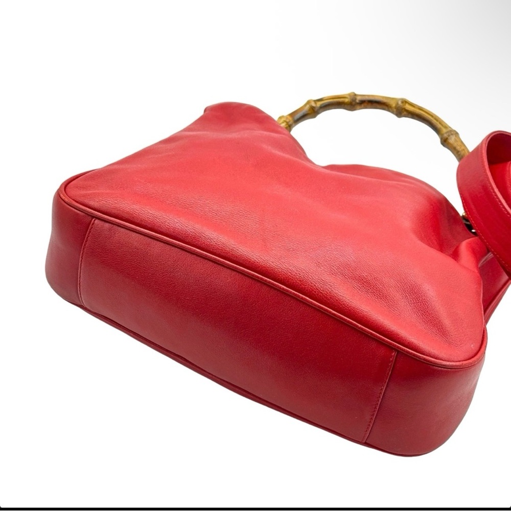 Gucci Vintage 2 Way Red Leather Handbag - Picture 4 of 16